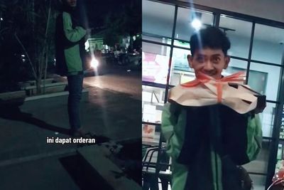 Momen Romantis Driver Ojol Ditemani Istri Cari Orderan, Warganet Doakan Langgeng