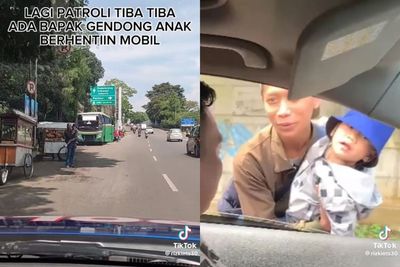 Momen Haru Seorang Ayah Berhentikan Mobil Polisi: Anak Saya Pengen Foto