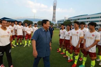 Datangi Pemain di Aspire Academy Qatar, Prabowo: Mereka akan Bawa Indonesia ke Piala Dunia
