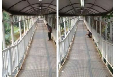 Viral Pria BAB di JPO Semanggi, Rupanya Pelaku ODGJ