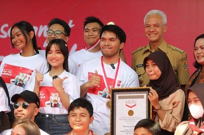 Rayakan Hari Pramuka Nasional, Ganjar Beserta Influencer Tanah Air Cetak Rekor MURI