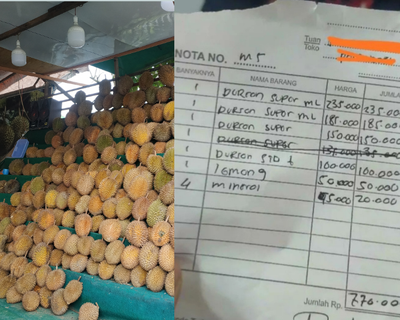 Viral Pembeli Kesal Makan 4 Durian di Pinggir Jalan Pekanbaru Kena Rp700 Ribu Lebih