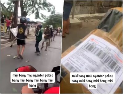 Viral Kurir Terobos Tawuran Demi Antar Paket