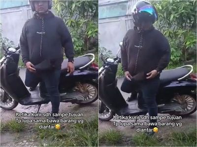 Bikin Ngakak!Kurir Ini Lupa Bawa Paket yang Mau Diantar, Padahal Sudah Sampai Tujuan