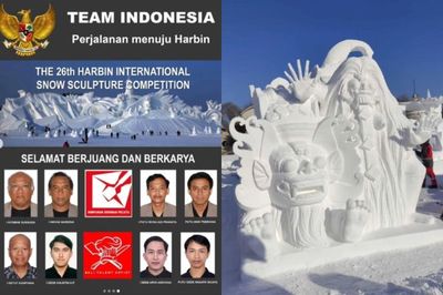 Bangga! Seniman Asal Bali Raih Juara Pada Kompetisi Pahat Patung Salju di Harbin, China