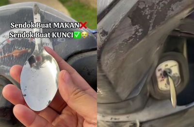 Wanita Ini Pakai Sendok Jadi Kunci Motor hingga Viral, Ide Unik Sang Ayah Buat Tipu Maling