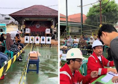 Viral! TPS di Bekasi Konsep Proyek, Netizen: When Anak Teknik Jadi Anggota KPPS