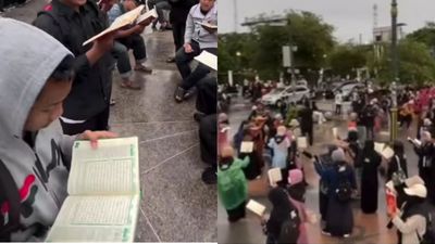 Viral! Ratusan Pemuda Penuhi Jalan Malioboro dengan Membaca Al Quran di Bulan Ramadhan