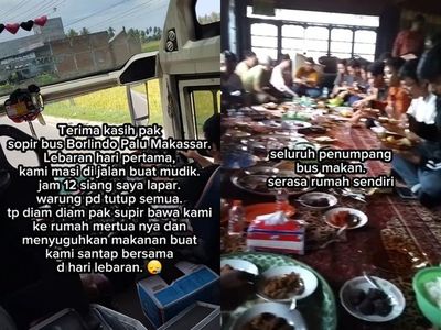 Warung Makan Tutup di Hari Lebaran, Sopir Bus Ini Ajak Penumpang Makan di Rumah Mertuanya,