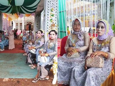 Viral Para Penerima Tamu Pesta Pertunangan Tampil Glamor: Pakai Kebaya, Makeup Tebal hingga Perhiasan Emas
