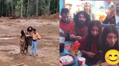 Viral Momen Penjaga Hutan Suku Togutil Halmahera Diajak Makan Bareng oleh Pekerja Proyek