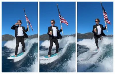 Mark Zuckerberg Rayakan Hari Kemerdekaan Amerika Serikat Sambil Surfing