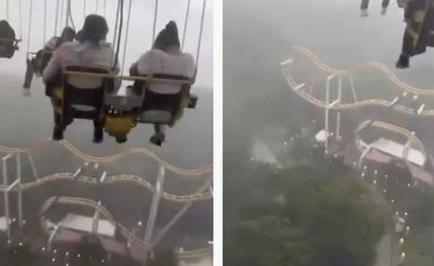 Viral, Wahana Terhenti karena Hujan Deras: Orang-orang Tergantung 200 Kaki di Atas Tanah