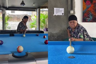 Viral, Momen Nenek Lihai Main Billiard, Aksinya Luwes Banget, Netizen: Suhu Billiard Nih!