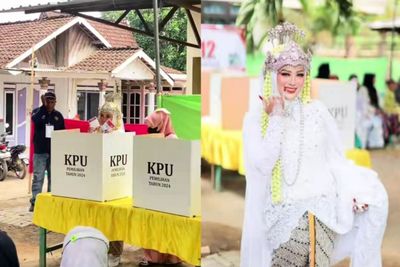Viral! Momen Pasangan Pengantin Langsung Nyoblos di TPS Usai Akad Nikah