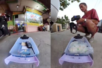 Viral! Aksi Pria Beli Nasi Padang dengan Mobil Remote Control, Netizen : Cocok Buat Kaum Rebahan