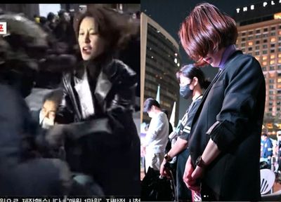 Viral Aksi Wanita Berambut Pendek Lawan Tentara Saat Demonstrasi di Korsel hingga Tarik Menarik Senjata