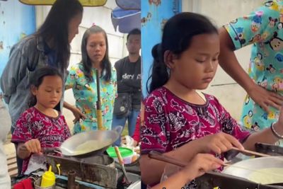 Viral! Bocah Perempuan Berjualan Papeda untuk Bantu Ibunya Demi Kebutuhan Sehari-hari