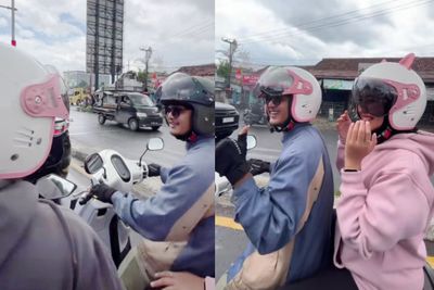 Viral Pemotor Ajak Tukar Helm Dengan Pengendara Lain di Traffic Light, Netizen: Bukti Cowok Gampang Akrab