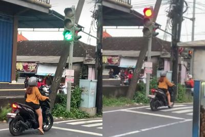 Viral Pengendara Wanita Tancap Gas saat Lampu Merah, Lampu Hijau Justru Berhenti, Netizen: Selamat Hari Kebalikan