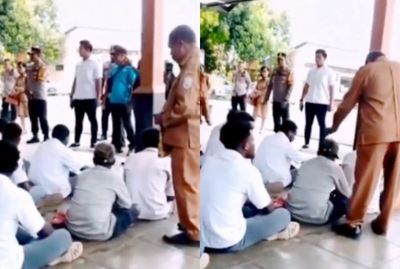 Viral, Sekdis Pendidikan Nabire Tendang Siswa yang Demo Program Makan Bergizi Gratis