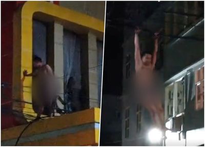 Viral! Pegawai KPU Buton Lompat dari Balkon Hotel dan Bergelantungan di Kabel Listrik Nyaris Tanpa Busana