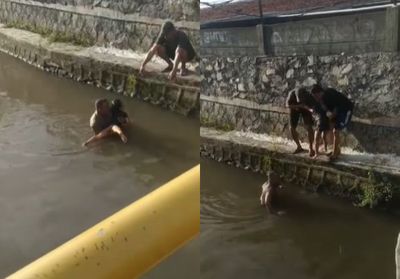 Anggota Polri Selamatkan Bocah 4 Tahun yang Hanyut di Sungai Cipayung Tangerang Selatan
