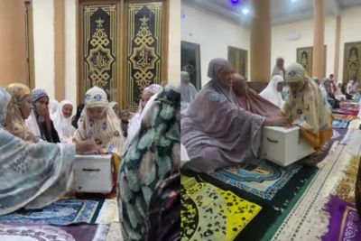 Viral Momen Gemas Anak Perempuan Dorong Kotak Amal Masjid, Netizen : Penglaris Kotak Amal