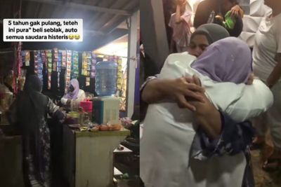 Viral! Momen Wanita Diam-diam Pulang Kampung dan Nyamar Jadi Pembeli Seblak, Endingnya Bikin Keluarga Histeris