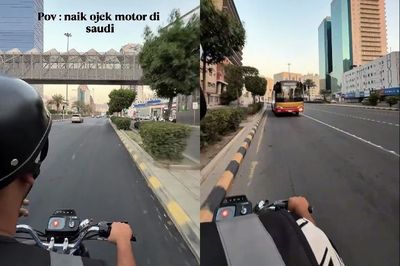 Viral Momen Naik Ojek di Arab Saudi Tancap Gas Lawan Arah, Netizen: Selangkah Lagi ke Surga
