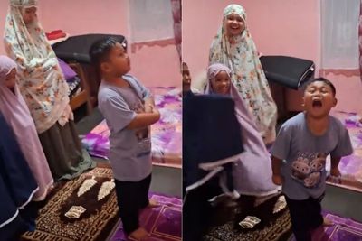 Viral Bocah Laki-laki Emosi Direkam saat Pimpin Salat Berjamaah, Warganet: Badmood Banget Itu