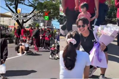Viral! Pria Ini Lamar Kekasih Saat CFD dengan Cara Tak Terduga, Warganet: Aku Kapan?