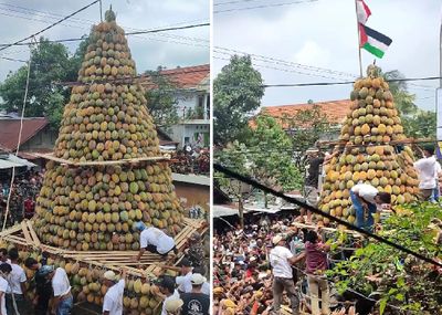 Syukuran Buah Durian Besar-besaran di Indonesia Setinggi 2 Tingkat, Cuma Ada di Pasuruan