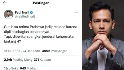 Viral! Kritik Fedi Nuril terhadap Pemberian Pangkat Jenderal Kehormatan kepada Prabowo