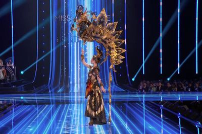Wakili Indonesia, Fabienne Nicole Groeneveld Kenakan Kostum Nasional Wayang di Miss Universe 2023