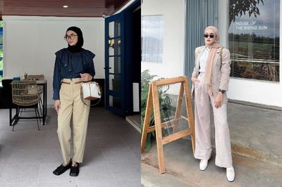 5 OOTD Celana Cream untuk Outfit Style Wanita Hijab, Keren!