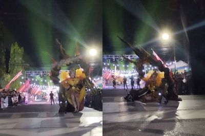 Detik-detik Peserta Madura Ethnic Carnival 2024 Jatuh, Bikin Penonton Terkejut