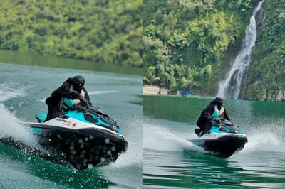 Keren! Ummi Pipik Kendarai Jet Ski dengan Pakaian Syar i dan Cadar Bikin Netizen Kagum