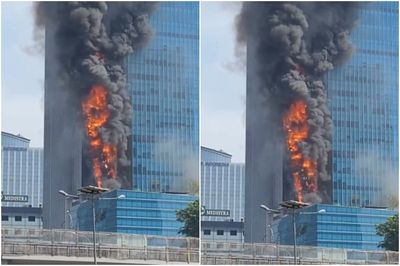 Breaking News! Gedung K Link Tower Jakarta Terbakar Hebat, Asap Hitam Membubung Tinggi