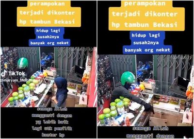 Viral Penjaga Konter Dirampok di Bekasi, Menunduk Ketakutan Kepala Ditodong Pistol!