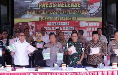 Polda Jatim Musnahkan 80 Kg Sabu, Jaringan Sumatera-Jawa!