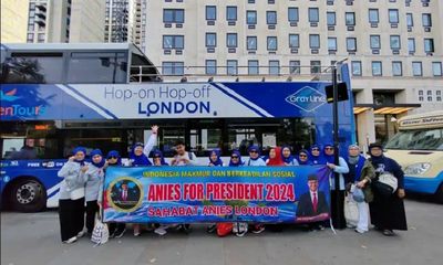 Tak Terpengaruh Isu Dalam Negeri, Relawan Anies Baswedan di London Tetap dukung AMIN Lewat Bus Tour