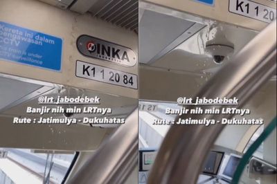 Viral LRT Jabodetabek Alami Bocor, Air Rembes sampai ke Dalam Gerbong