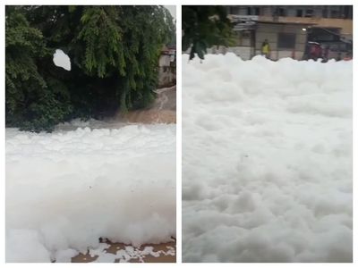 Viral! Sungai di Cimanggis Depok Diselimuti Busa Tebal