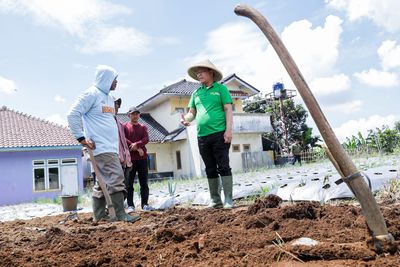 Serap Aspirasi Petani, Plt Ketum PPP Turun ke Sawah sampai Ikut Nyangkul di Sukabumi