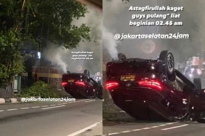 Viral Fortuner dengan Pelat Polisi Alami Kecelakaan di Tendean, Mobil sampai Terbalik!