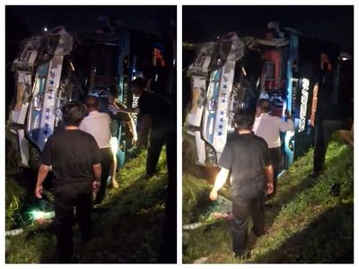 Kecelakaan Bus Wisata SMAN 1 Sidoarjo, Terperosok ke Parit Tol Ngawi
