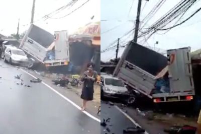 Terjadi Kecelakaan Beruntun di Jalur Puncak Bogor Siang Ini, Videonya Bikin Merinding