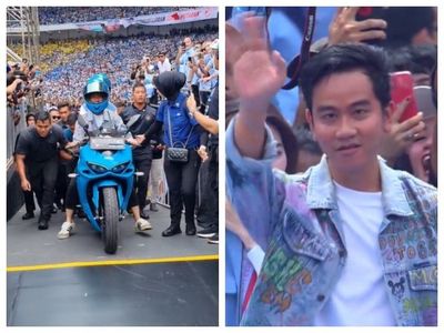 Saking Banyaknya yang Datang Kampanye Akbar, Gibran dan Istri Pakai Motor Biar Bisa Sampai di SUGBK