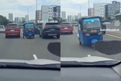 Bak Fast Forious! Aksi Bajaj Lawan Arah di Tol Akibat Google Maps
